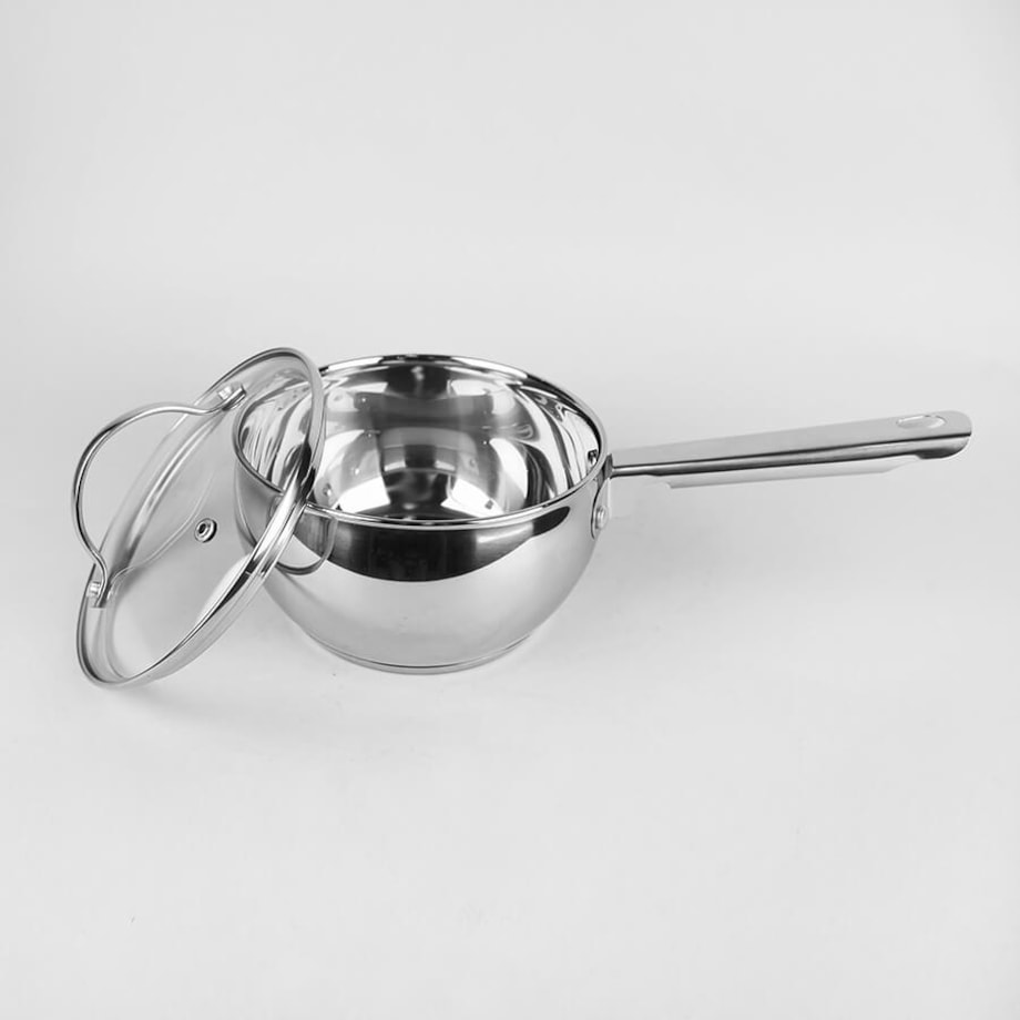 Rondel stalowy z pokrywką na indukcję gaz 16cm 1.5L MAESTRO