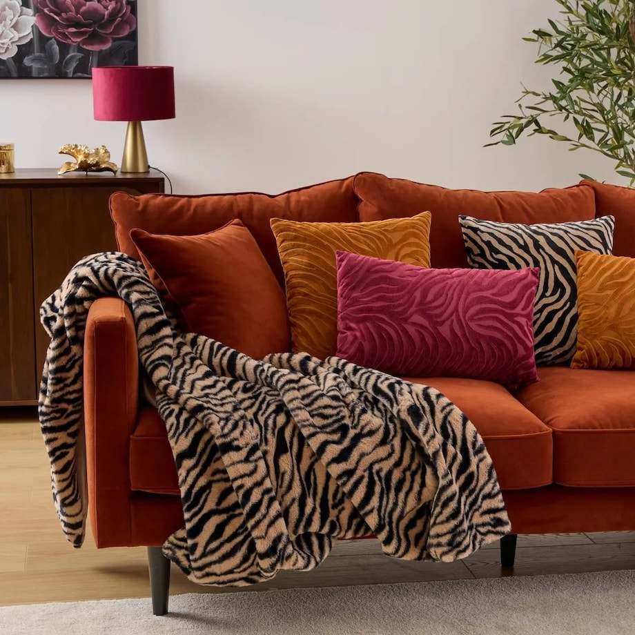 Pled koc futrzany ze zwierzęcym nadrukiem Orana 120x160 cm