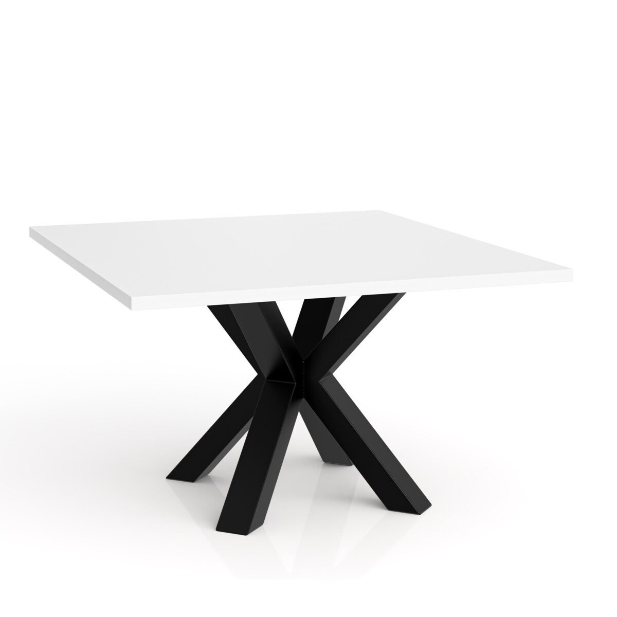 Stolik kawowy NEO kwadratowy 60x60 z metalową podstawą- biały