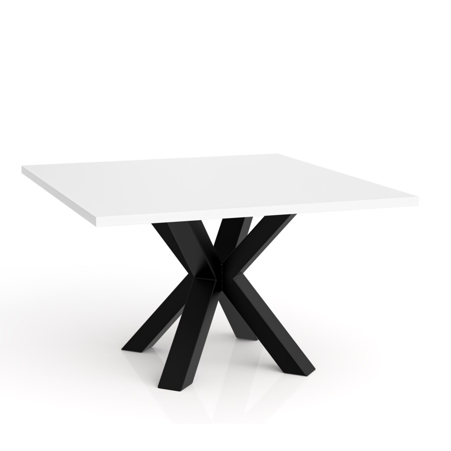 Stolik kawowy NEO kwadratowy 60x60 z metalową podstawą- biały