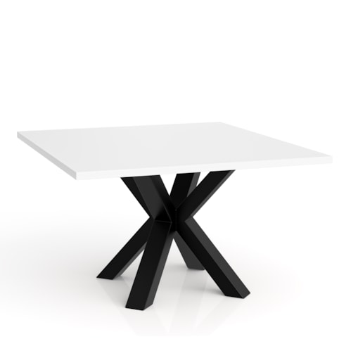 Stolik kawowy NEO kwadratowy 60x60 z metalową podstawą- biały