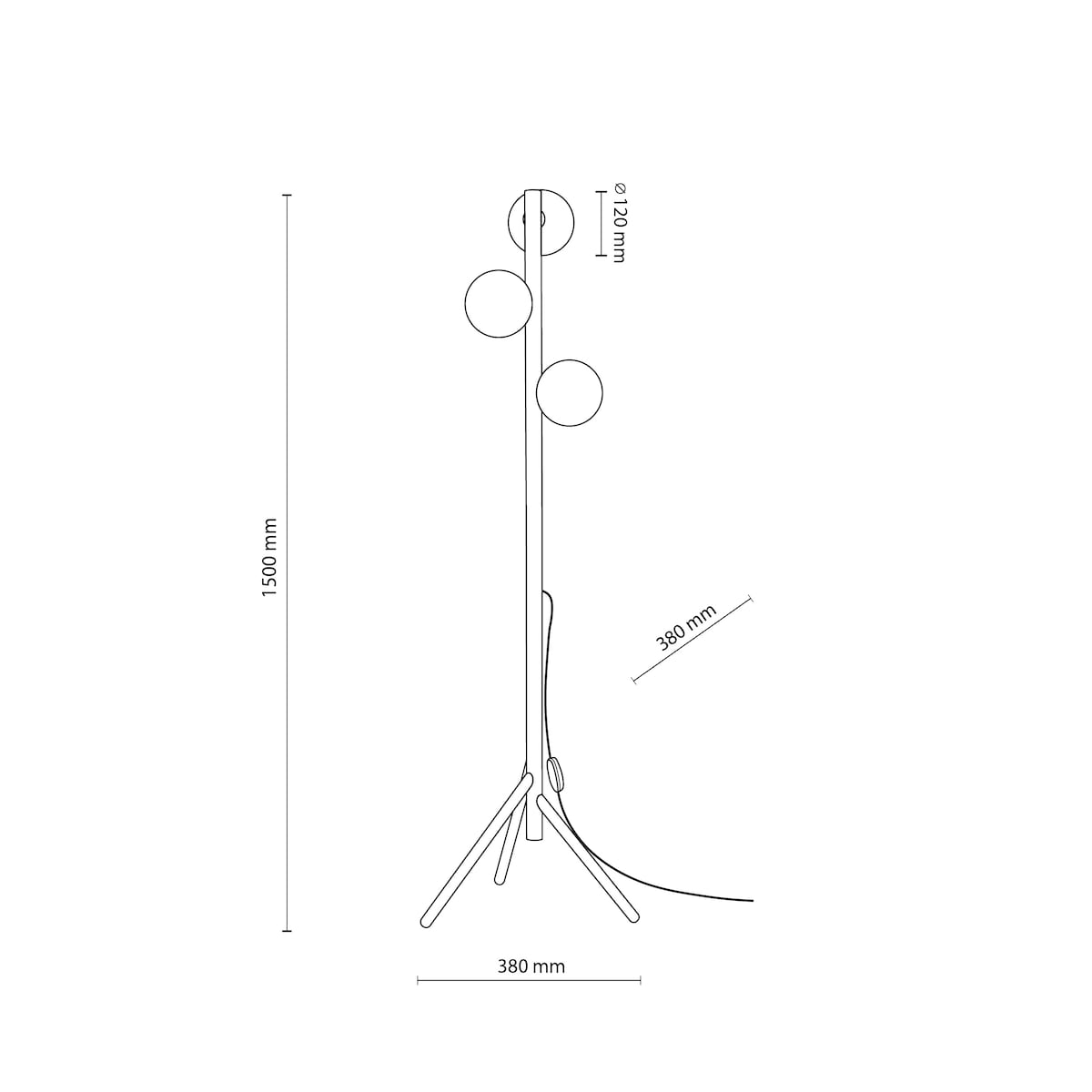 Lampa podłogowa TK Lighting ESTERA WOOD ORZECH 16045 150 cm 3xG9 drewniana nowoczesna do salonu