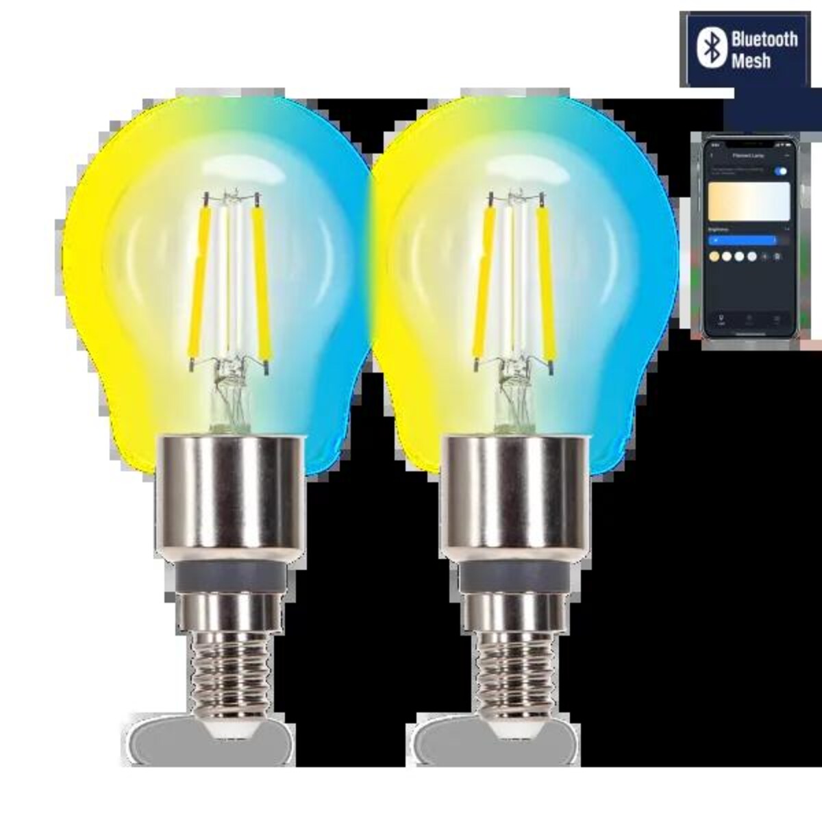 inteligentna żarówka bluetooth mesh g45 4.5w cct 2 szt. ,z pilotem