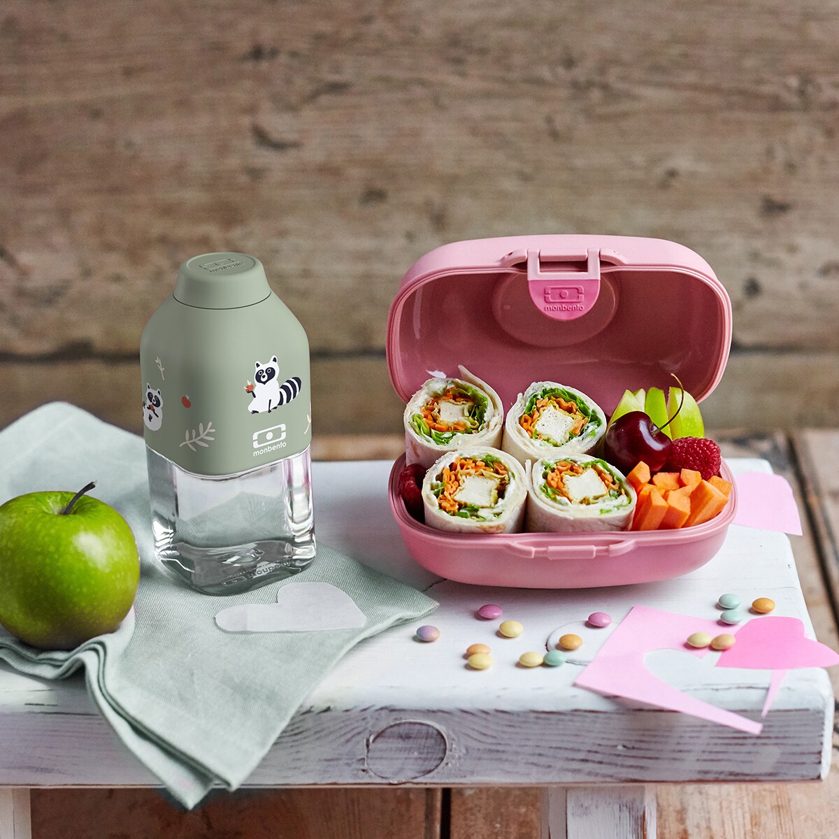 Butelka na wodę S Positive Racoon, 330 ml, Monbento