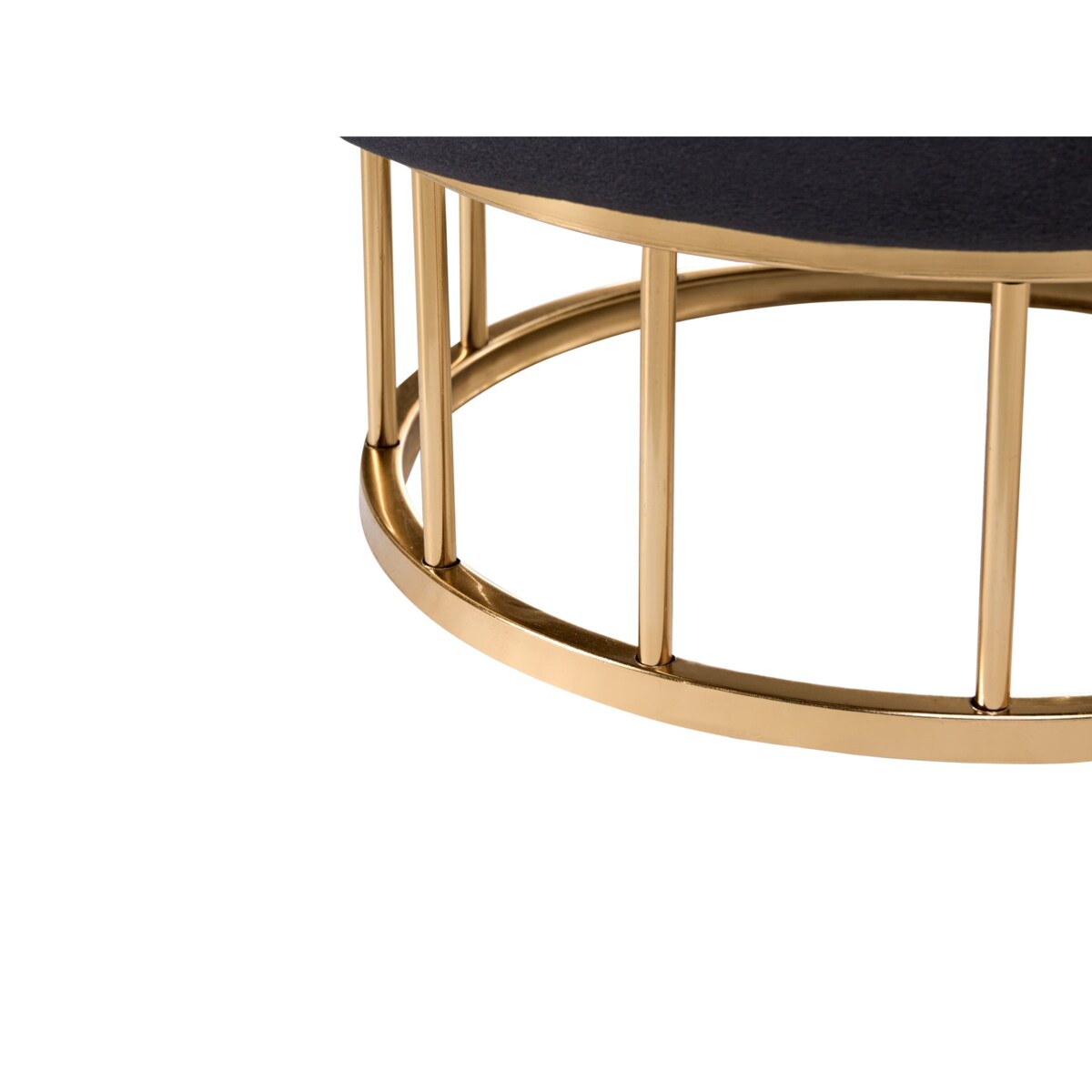 Puf ze schowkiem ELGIN Welur Czarny