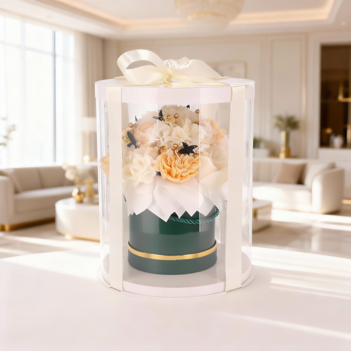 Świeca sojowa ZAPACHOWA bukiet FLOWERBOX handmade prezent CANDELA ENCANTADA