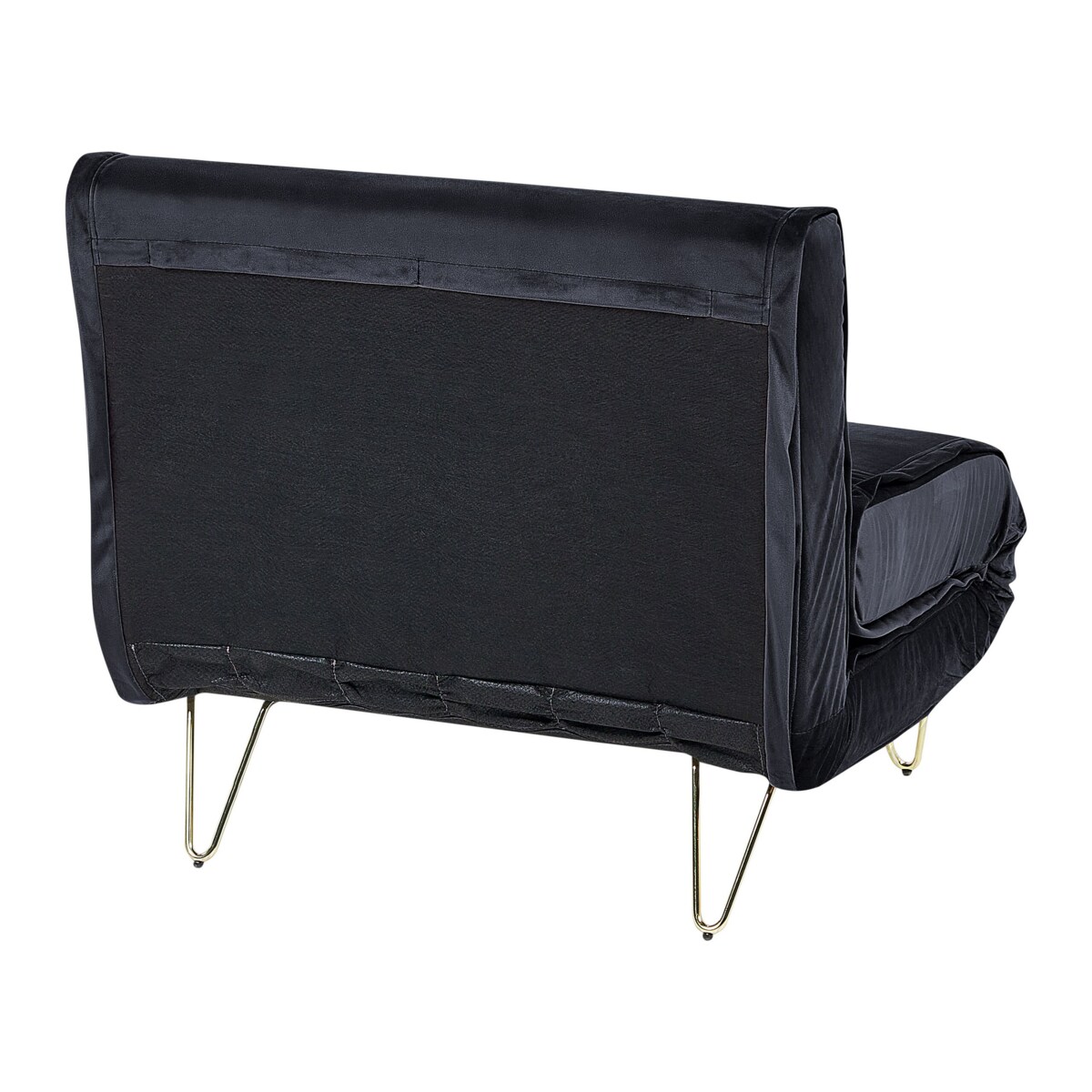 Sofa welurowa rozkładana czarna VESTFOLD