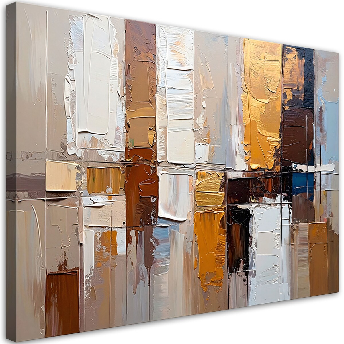 Feeby Obraz nowoczesna, Abstrakcja imitacja farby w kolorach beżu 90x60