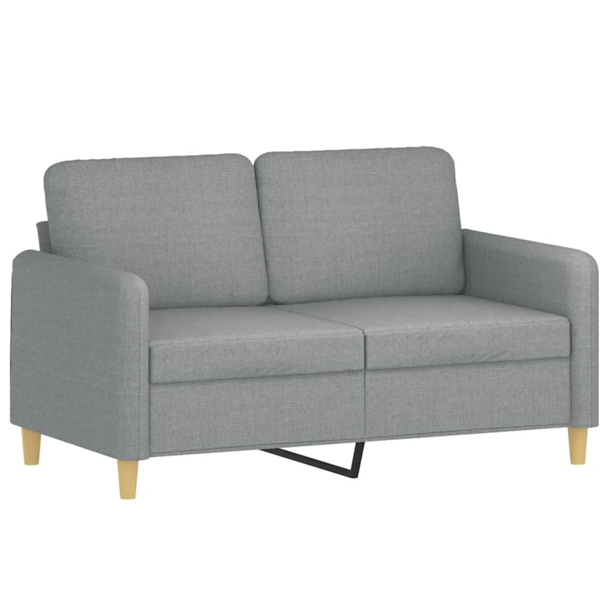 vidaXL 2-osobowa sofa z poduszkami, jasnoszara, 120 cm, tkanina