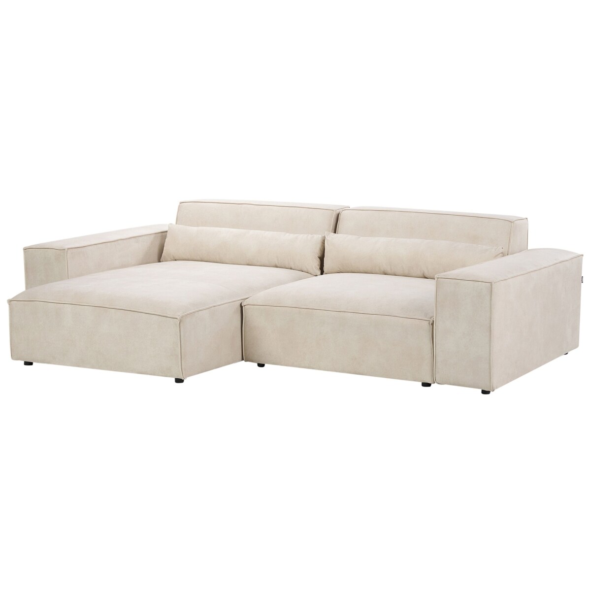 Narożnik modułowy 2-osobowy welurowy prawostronny beżowy HELLNAR