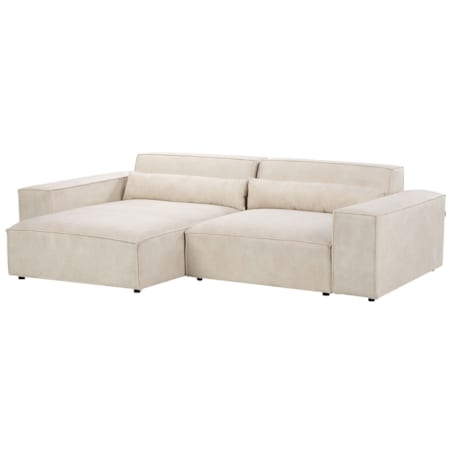 Narożnik modułowy 2-osobowy welurowy prawostronny beżowy HELLNAR