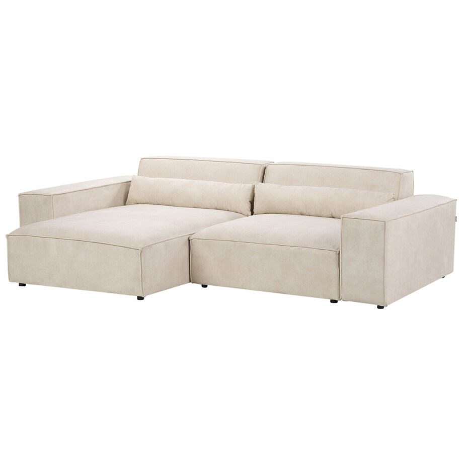 Narożnik modułowy 2-osobowy welurowy prawostronny beżowy HELLNAR