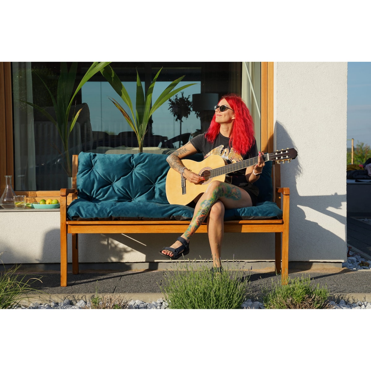 Poduszki na meble ogrodowe z oparciem, 150x60x50 cm, Turkus