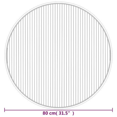 vidaXL Dywan okrągły, czarny, 80 cm, bambusowy