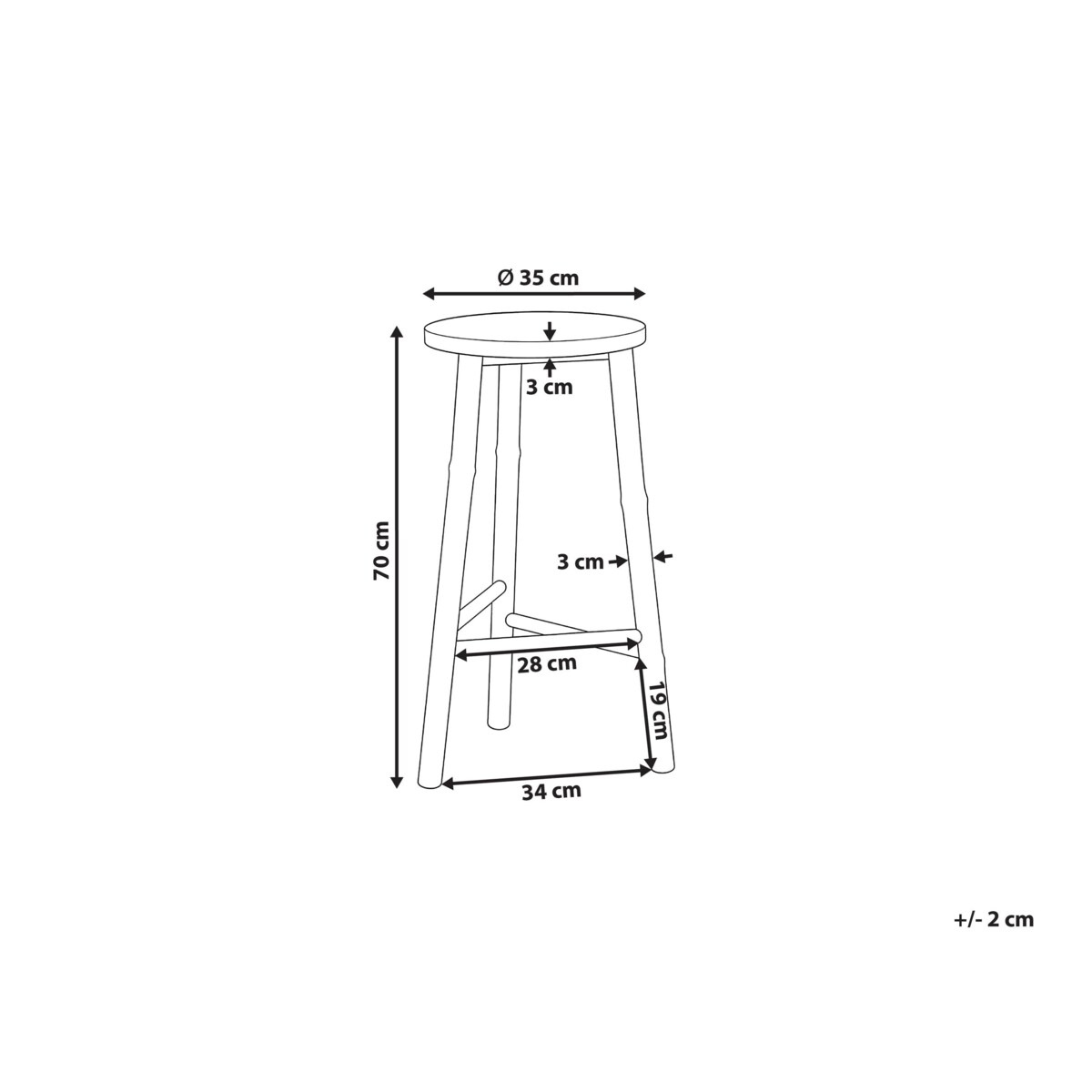 Stolik pomocniczy ITAPARICA Drewno bambusowe Naturalny