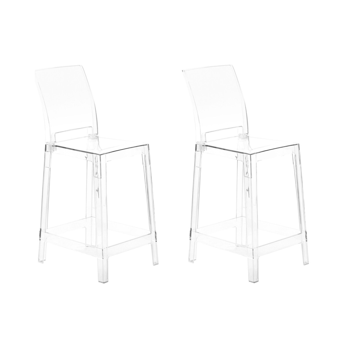 Zestaw 2 krzeseł barowych przezroczysty WELLINGTON