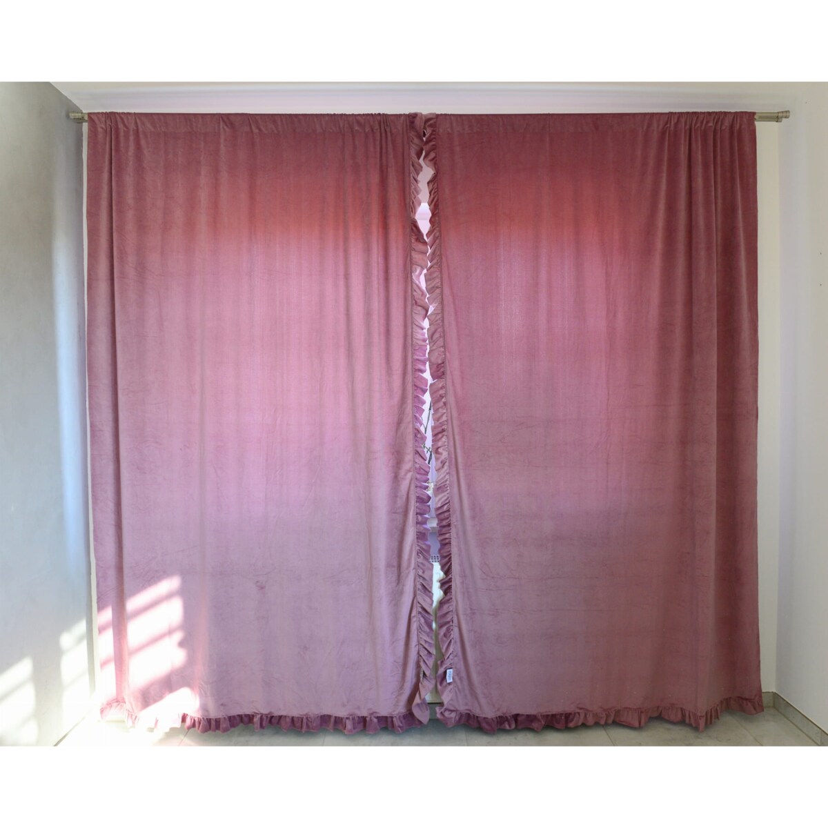 Zasłona Na Okno Okna Z Falbanką Do Salonu Sypialni 150X250 Cm Retro Róż