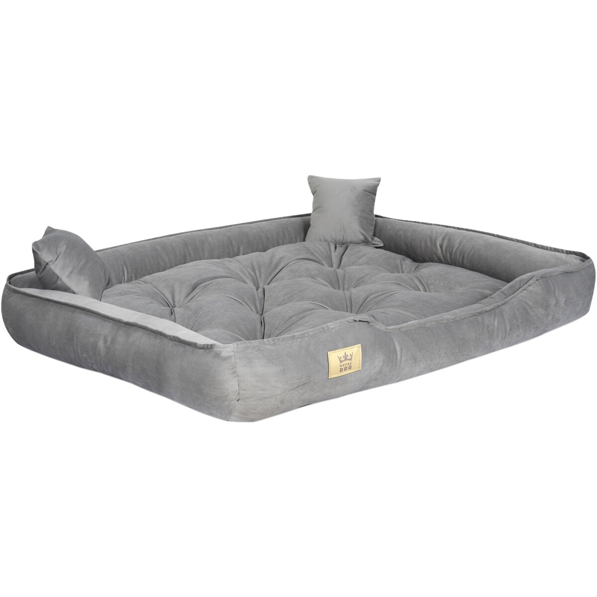 Legowisko Dla Małego Psa Welurowe 75X65 Cm Prestiżowe Szare