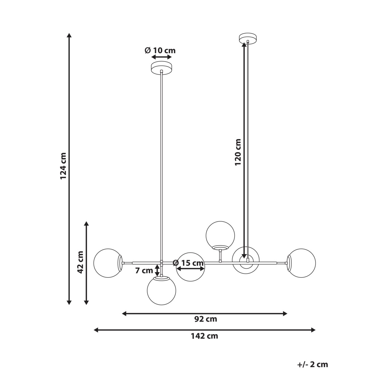 Lampa wisząca KASARI Metal Złoty