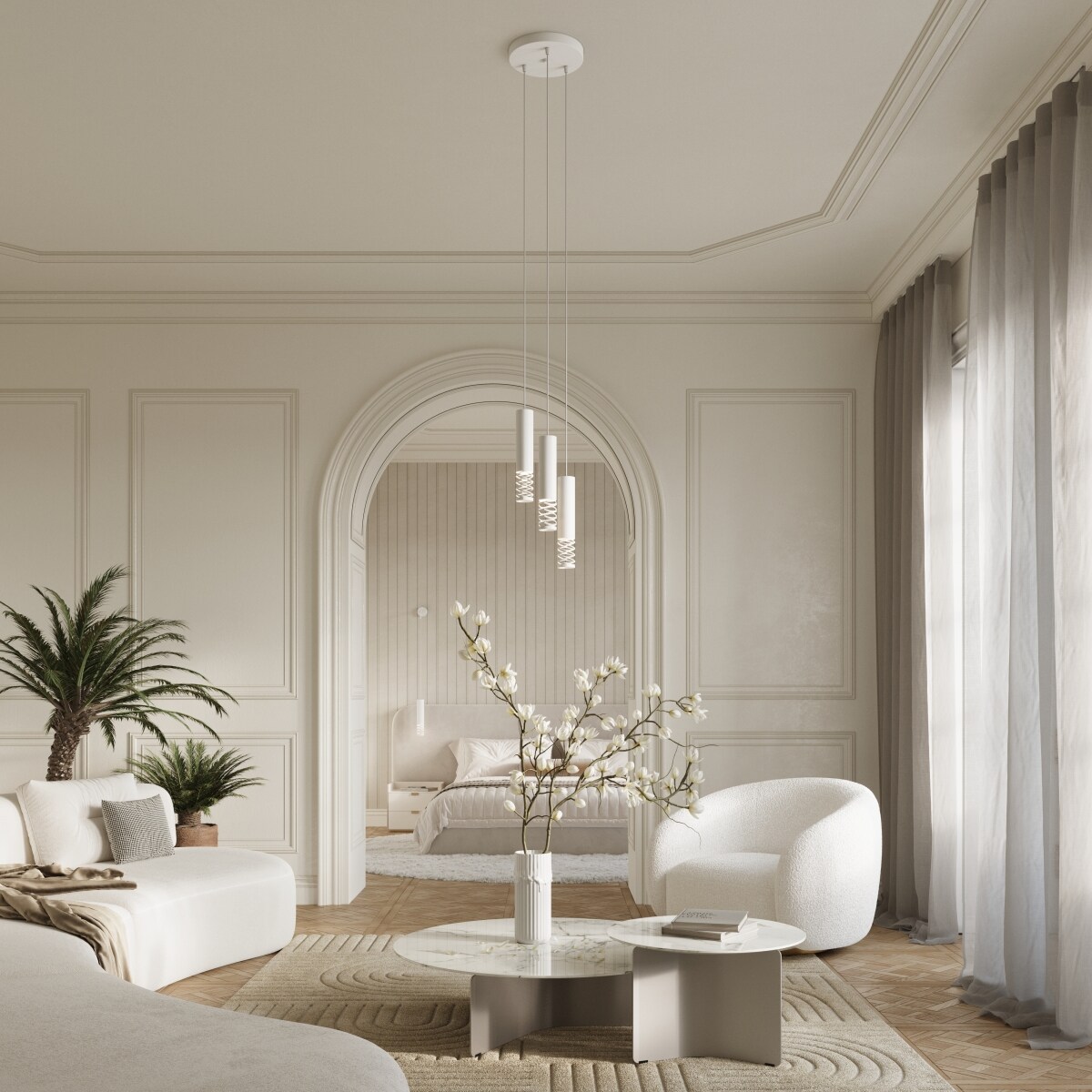 Lampa wisząca LAMI 3L biały