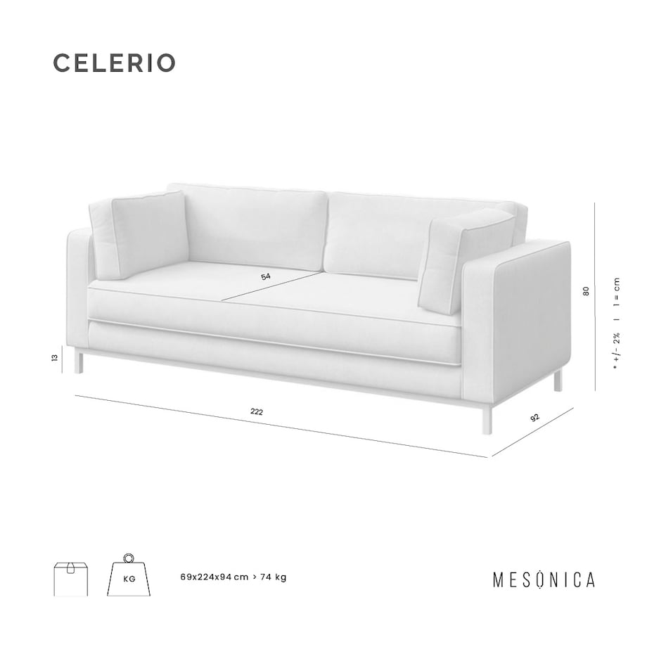 Celerio sofa 3 osobowa Beżowa
