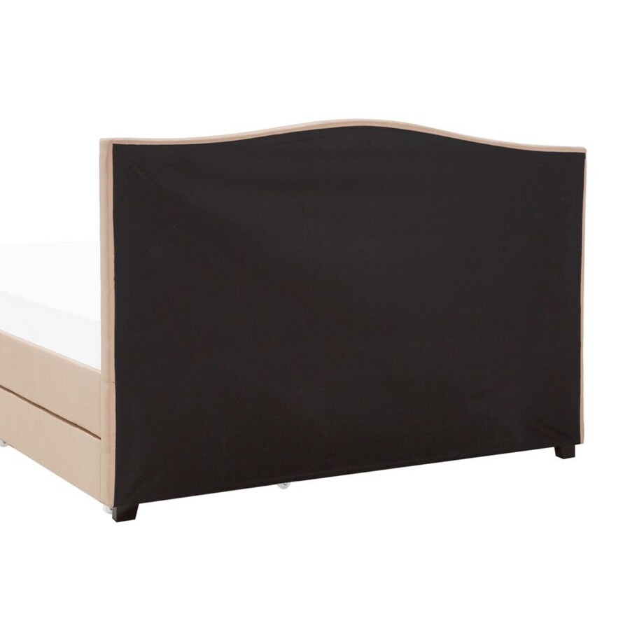 Łóżko z szufladami tapicerowane 160 x 200 cm beżowe MONTPELLIER