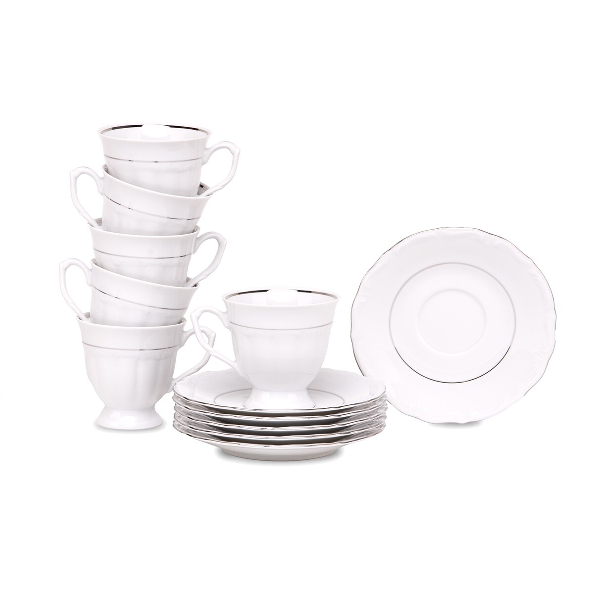 Zestaw kawowy 12szt. (6os.) MARIA TERESA PLATYNA