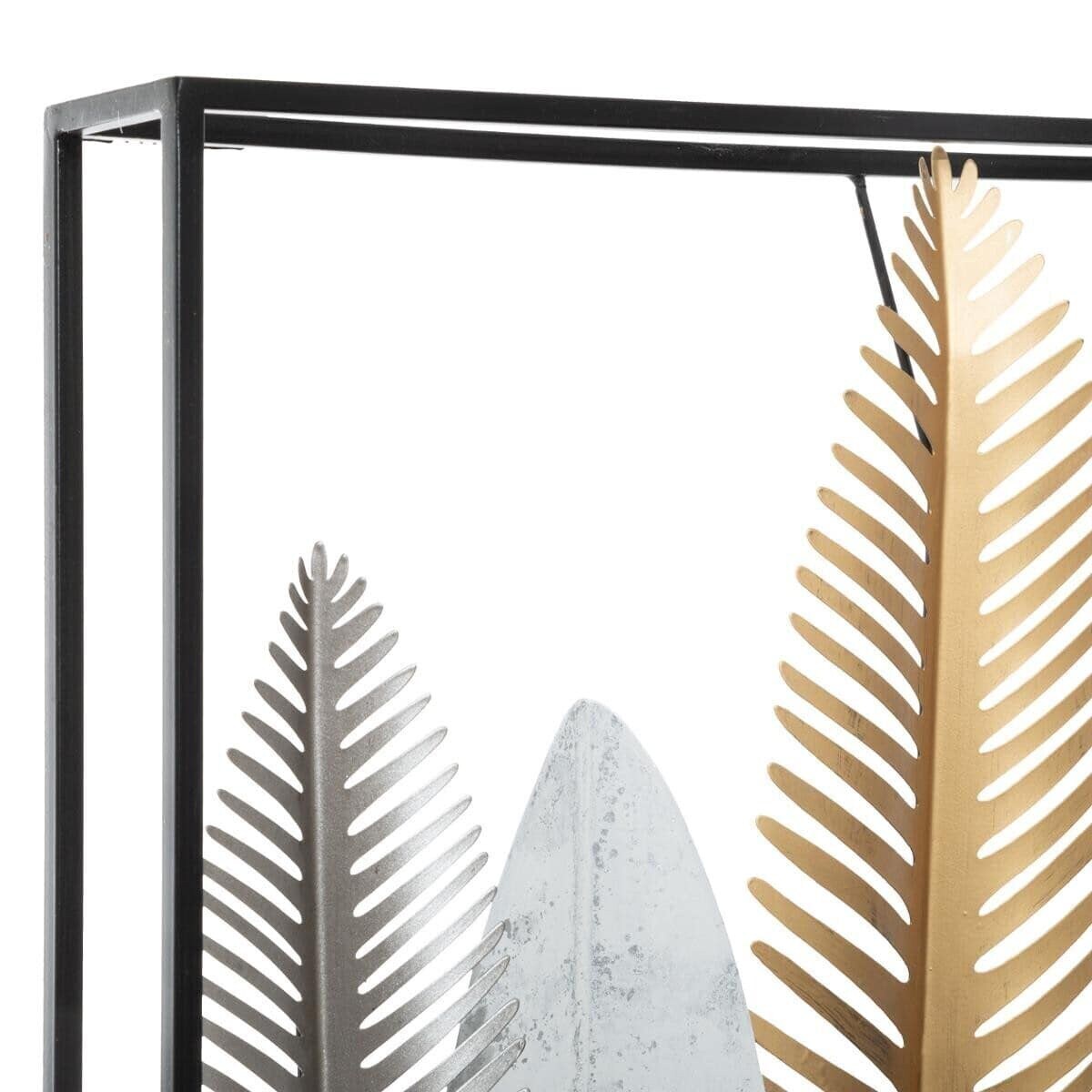 Ozdoba ścienna z motywem liści DECO, 134 x 68 cm, metal