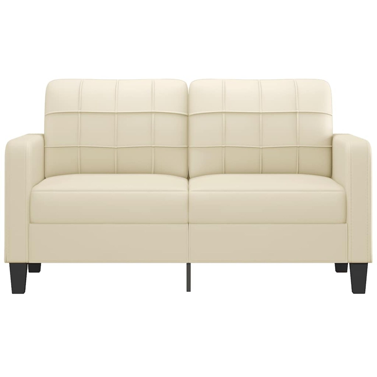 vidaXL 2-osobowa sofa, kremowy, 140 cm, sztuczna skóra