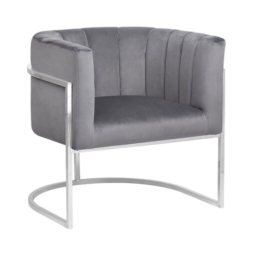 Fotel LARVIK Welur Szary