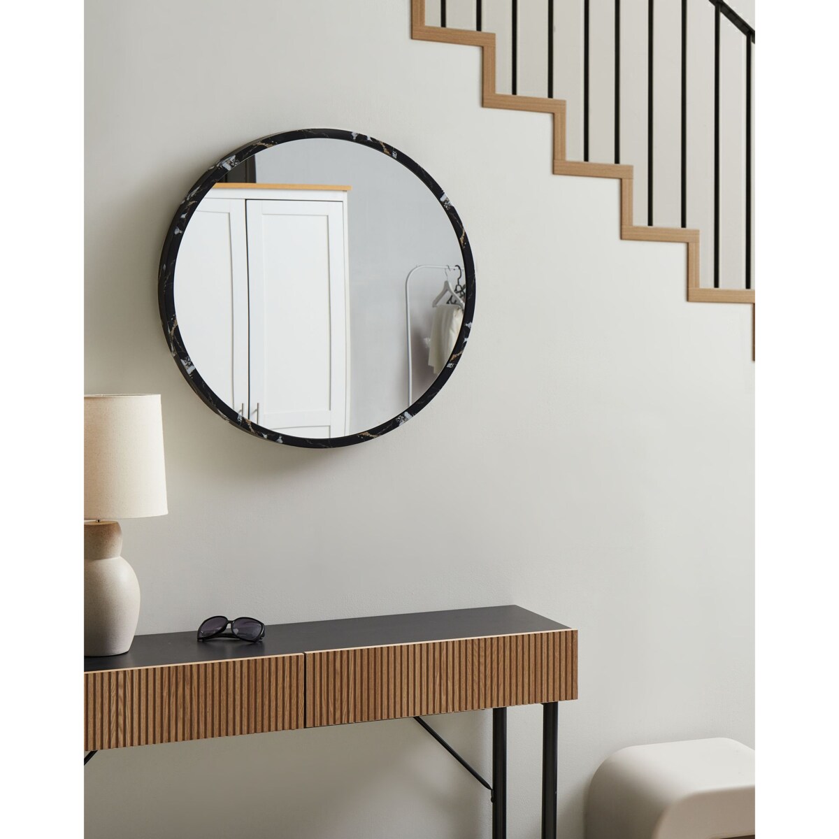 Lustro ścienne MARTEL 69 cm 69 cm Czarny