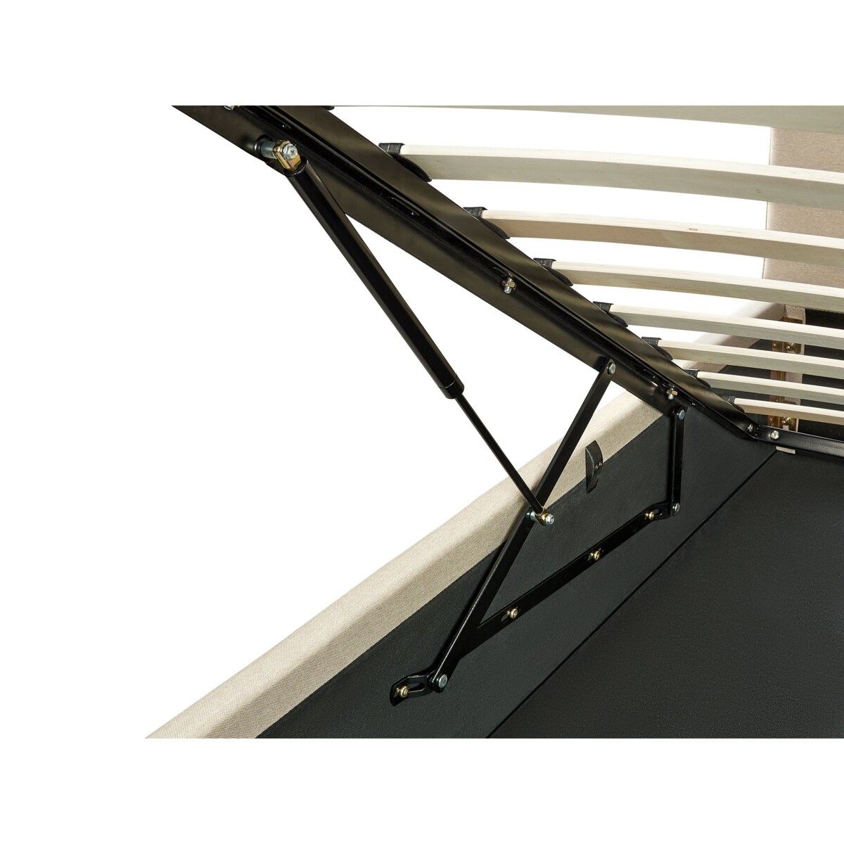 Łóżko z pojemnikiem DREUX 140 x 200 cm Beżowy