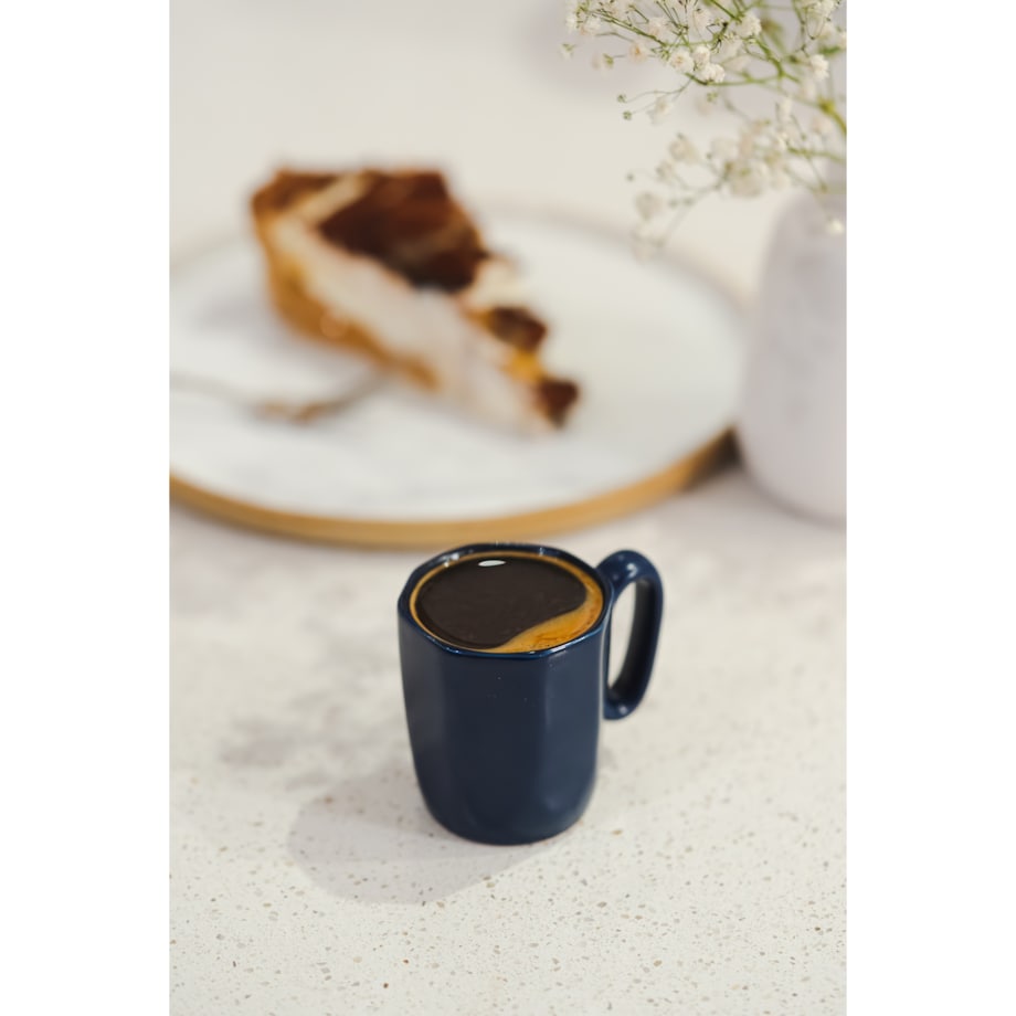 Dwa kubki ceramiczne z uszkiem 80 ml Fuori granatowe 29989