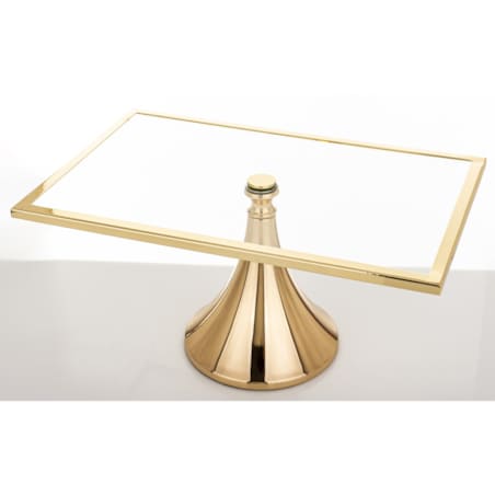 Szklana patera prostokątna 17x34x22 cm złota