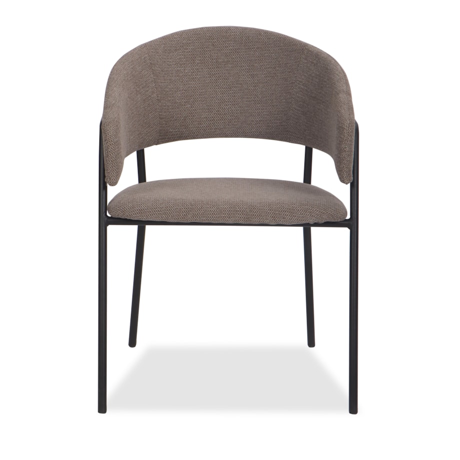 Krzesło tapicerowane glamour szenilowe OVO ciemnobeżowe