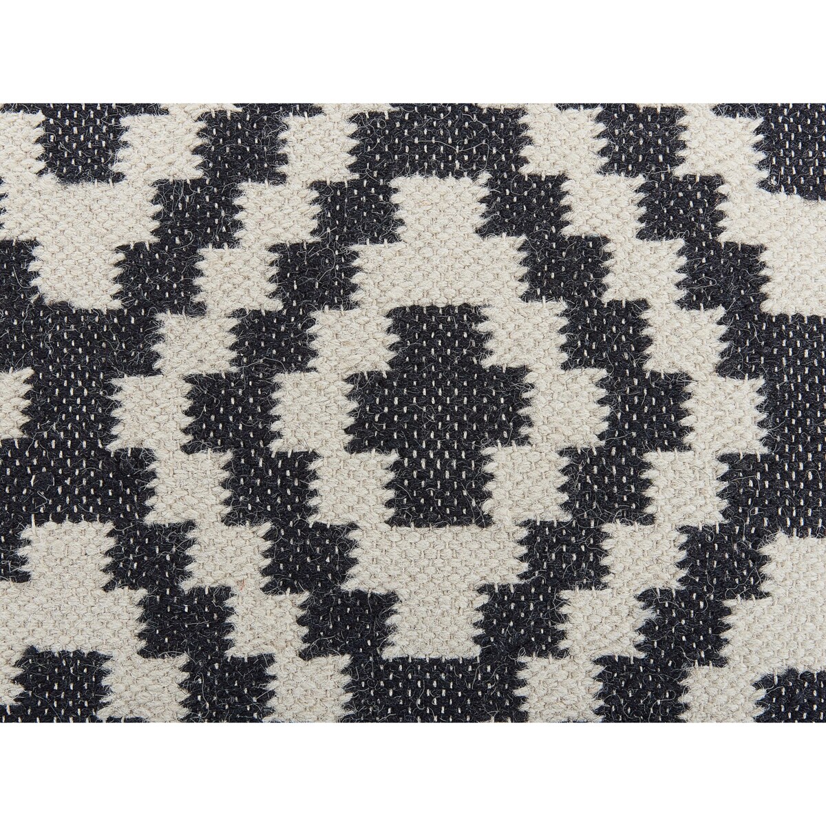 Puf wełniany 56 x 56 x 32 cm czarno-biały KNIDOS