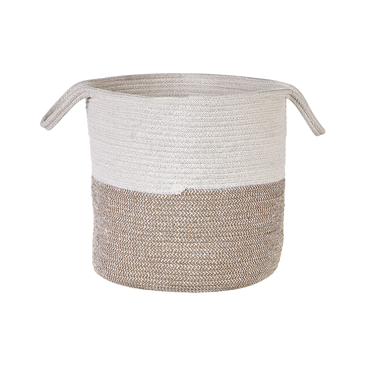 Zestaw 2 koszy bawełnianych biały z beżowym PAZHA
