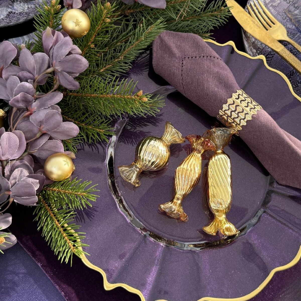 VILLA ITALIA Bombka szklana CUKIEREK gold 9 cm