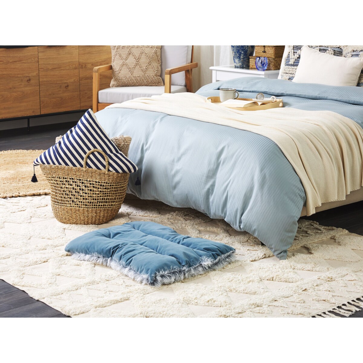 Legowisko 60 x 45 cm niebieskie ERGANI