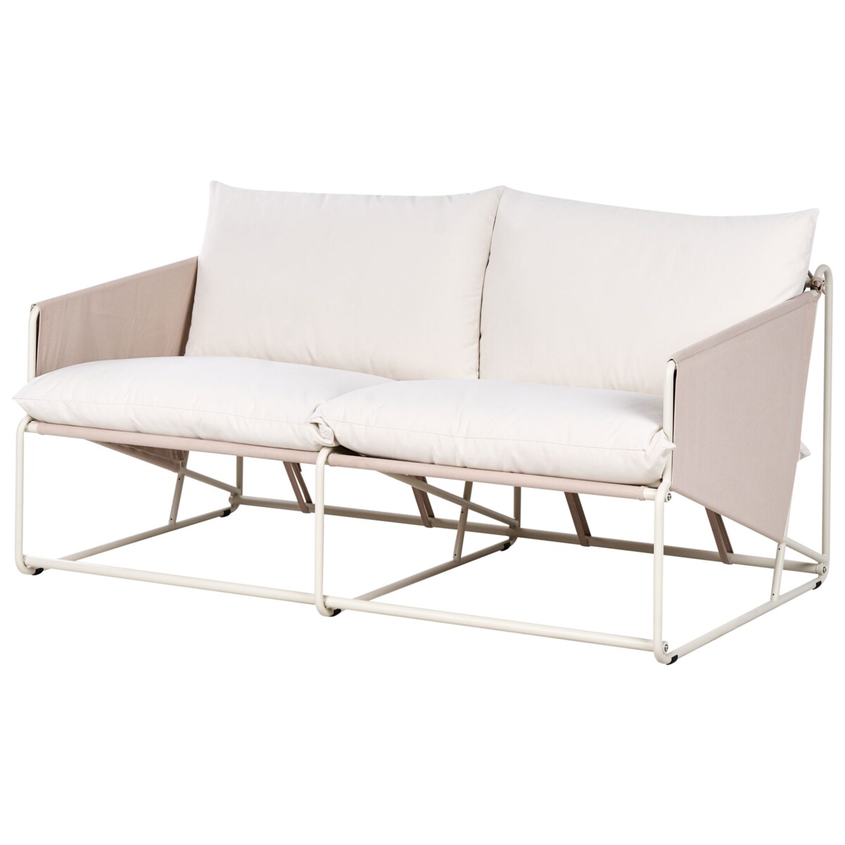 Sofa ogrodowa dla 2 osób PONTE Metal Beżowoszary