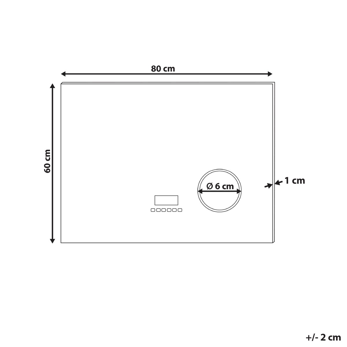 Lustro łazienkowe LED MONTARON 80 cm 60 cm Srebrny