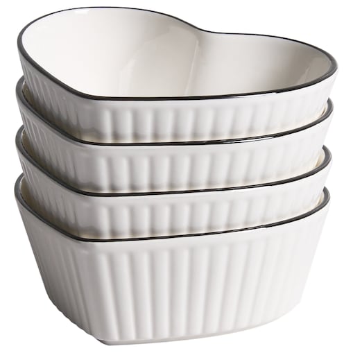 Zestaw 4 kokilek MACE Porcelana Biały