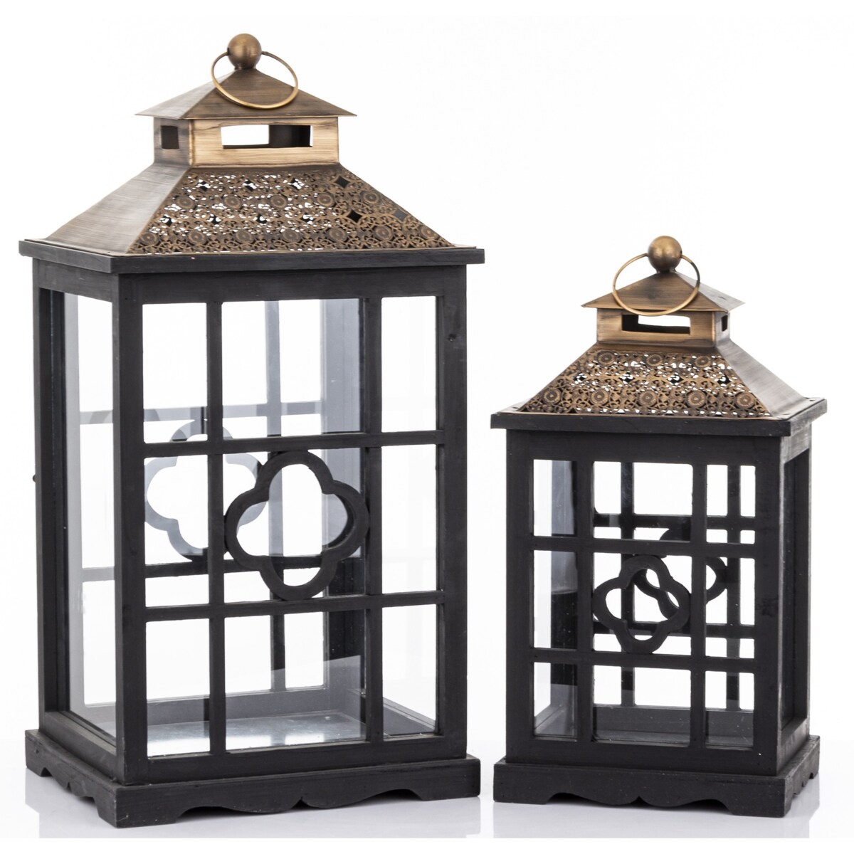 Lampiony dekoracyjne 2 szt. 66/50x31/24x26/19 cm AIDYN