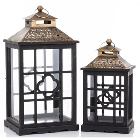 Lampiony dekoracyjne 2 szt. 66/50x31/24x26/19 cm AIDYN