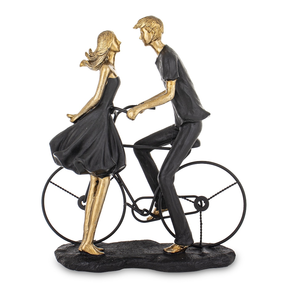 Dekoracja - figurka 26,5x25x10 cm PARA - z rowerem