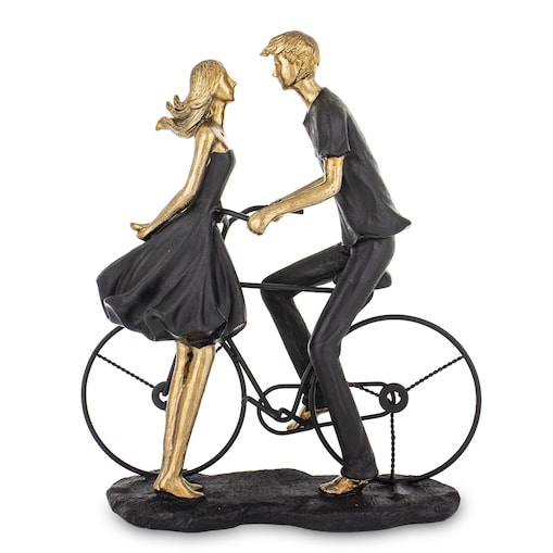 Dekoracja - figurka 26,5x25x10 cm PARA - z rowerem