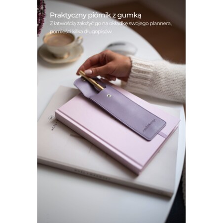 Piórnik na planner z gumką – Lavender Mist