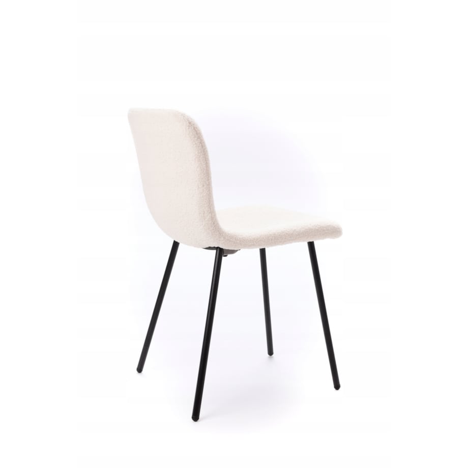 ZESTAW 4 SZTUK Krzesła VALTI Biało-Czarne Tapicerowane Nowoczesne TEDDY