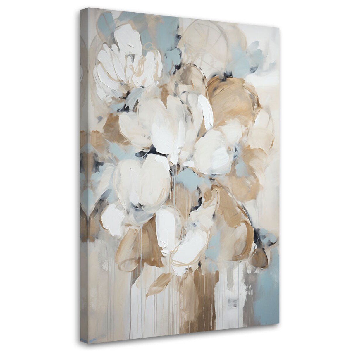 Obraz na płótnie, Beżowe kwiaty malowane