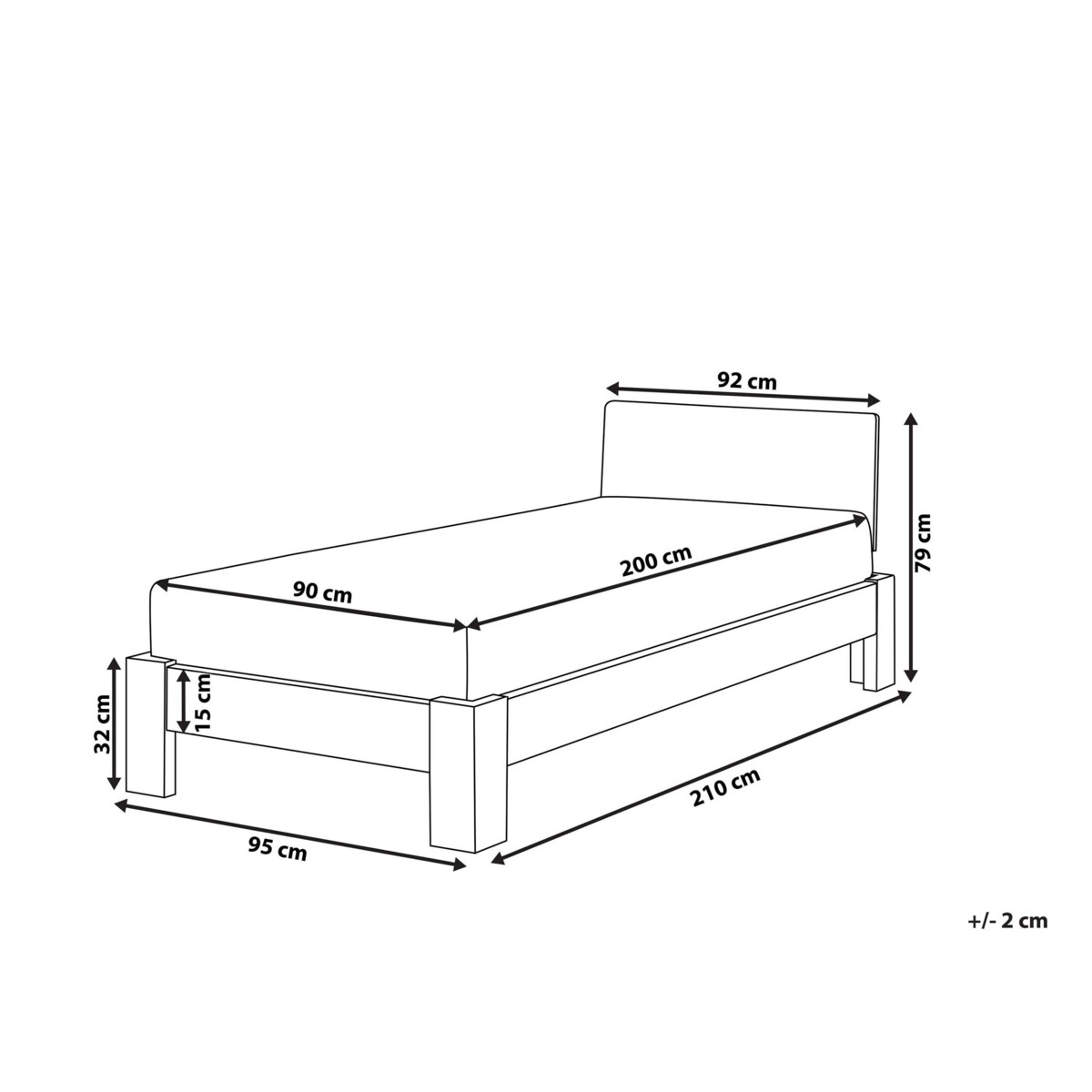 Łóżko drewniane 90 x 200 cm białe ROYAN